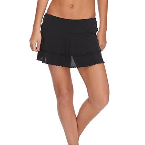 Body Glove Women's Standard Lambada Solid Mesh Swimsuit Cover Up Skirt, Smoothies Black, Small