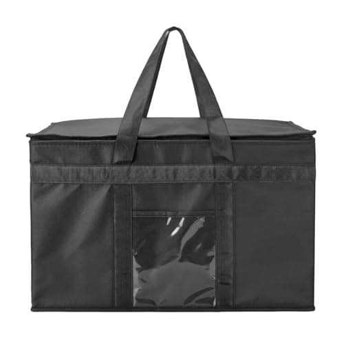 Yalin XXL Large Insulated Cooler Bag, Styrofoam Cooler of Keep Food Hot or Cold, Reusable Double Zipper Food Delivery Bag for Grocery Shopping, 20" W x 13" H x 10" D (Black, XXL)