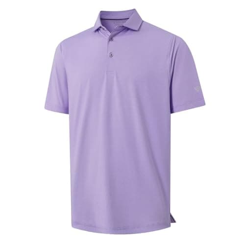 MAELREG Men’s Polo Shirts Short Sleeve Quick Dry Performance Lightweight Pinstriped Collared Polo Shirt for Men