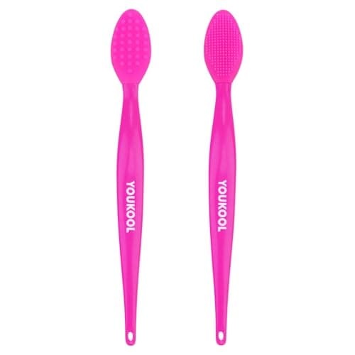 Pore Cleansing Silicone Facial Brush | Face Scrubber & Massager for Blackhead & Whitehead Removal, Sebum Reduction, Gentle Exfoliation & Clearer Skin | Suitable for All Skin Types,Fuchsia,2pc