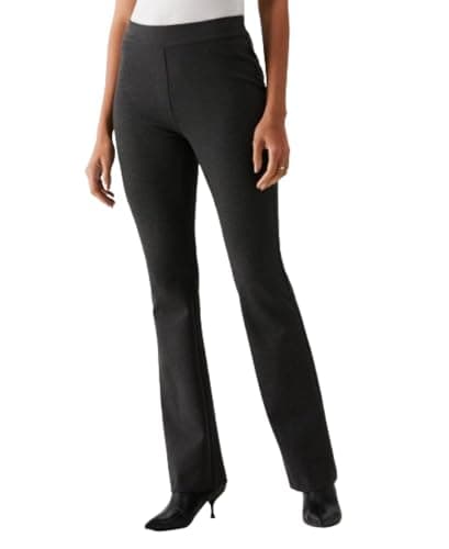 Rafaella Women's Pull-On Bootcut Pants with Stretch Fabric, Classic Fit (Size 4-16), Charcoal Tweed Heather, 6
