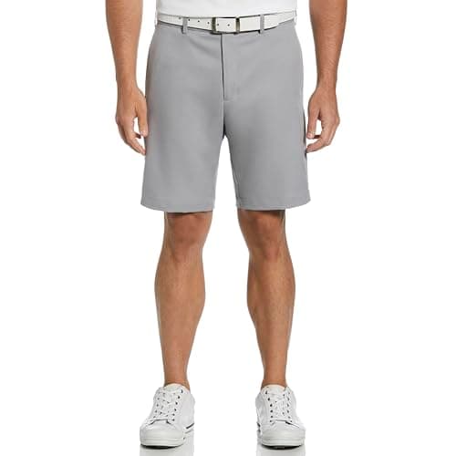 Grand Slam Men's 9" Flat Front Golf Short with Expandable Waistband, Lightweight Stretch Fabric, Moisture-Wicking, Sleet, 44