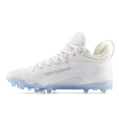 New Balance Men's FreezeLX V4 Lacrosse Shoe, White/Black/Polar Blue, 4 Medium US