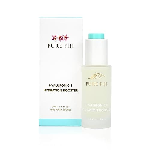 Pure Fiji Hyaluronic Acid Booster for Face Moisturizer, Hyaluronic Acid Serum and Collagen Face Serum, Help Moisturization and Smooth Fine Lines and Wrinkles (1 Fl.oz /30ml)