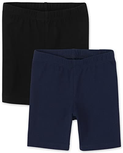 The Children's Place baby girls And Toddler Bike Shorts, Black/Tidal 2 Pack, 3T US