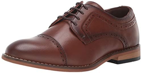 Stacy Adams Boys' Dickinson Cap-Toe Oxford, Cognac, 11.5 M US Big Kid