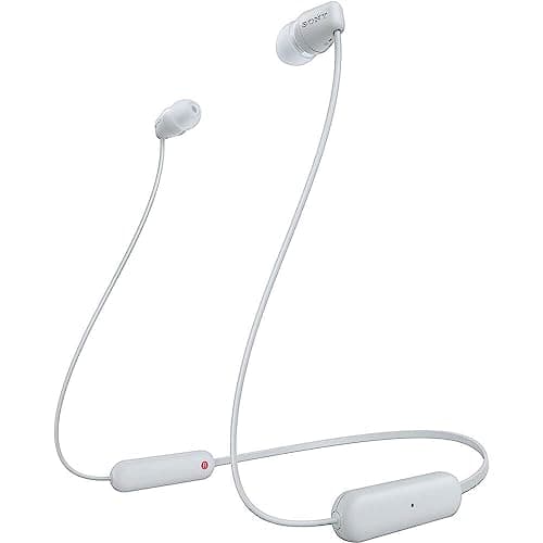 Sony WI-C100 Wireless in-Ear Bluetooth Headphones with Built-in Mic, White