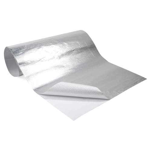 UNLRAE Reflective Insulation Roll,Car Accessories Aluminum Exhaust Heat Shield,Adhesive Backed Car Heat Shield Mat,Automotive Replacement,Used for Muffler Exhaust Wrap Etc (12x24inch)