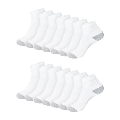 Hanes Womens Value Pack, Ankle Soft Moisture-wicking Socks, Available In 10 And 14-packs, White - 14 Pack, 5-9 US