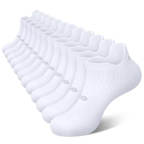 PAPLUS 6 Pairs Cushioned Running Socks, Breathable Low Cut Athletic Ankle Socks with Heel Tab for Men Women