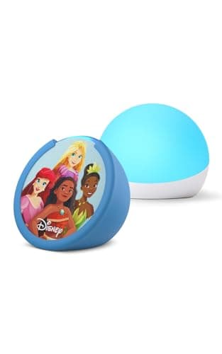 Amazon Echo Pop Kids (newest model) - Disney Princess, with Echo Glow, Smart speaker and night light for kids, Designed for Alexa+