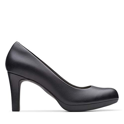 Clarks Women's Adriel Viola Dress Pump, Black Leather, 6.5 W US