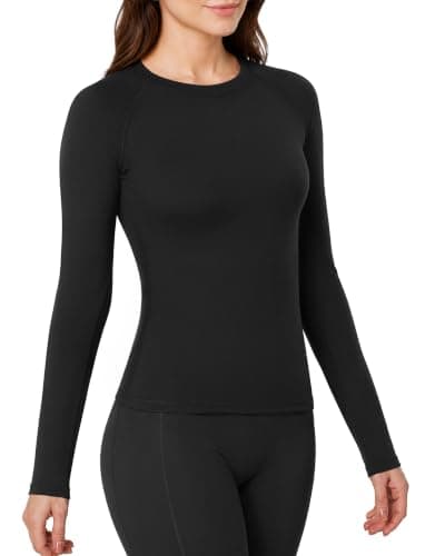 Long Sleeve Workout Tops for Women Compression Athletic Shirts Underscrubs