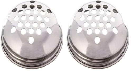American Metalcraft 12 oz Cheese Shaker Top w/Extra Large Holes,Silver (Pack of 2)