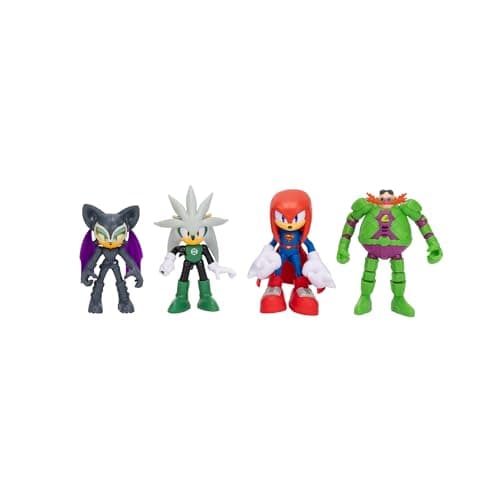 DC X Sonic Collectable 2.5 Inch Scale Action Figures Knuckles Silver Rouge Dr. Eggman Featuring Multiple Points of Articulation for Action-Packed Posing
