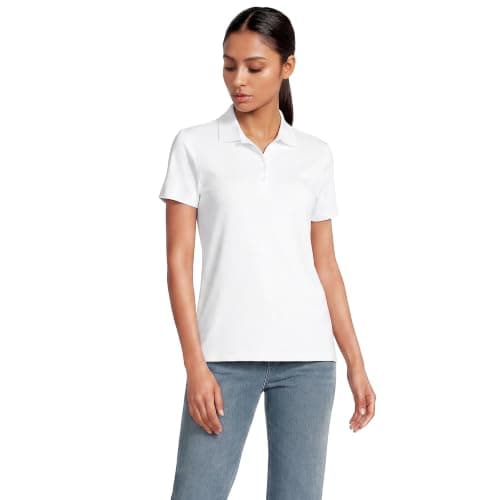 Lands' End Women's American-Grown Supima Cotton Polo Shirt Small White