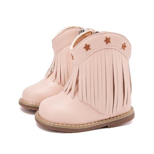 BMCiTYBM Baby Cowboy Boots Infant Cowgirl Western Shoes Pink 6-12 Months