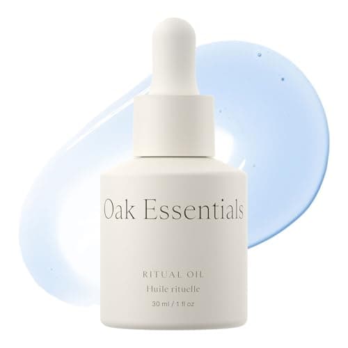 Oak Essentials Ritual Oil, Blue Tansy Hydrating Face Oil with Organic Jojoba Seed and Borage Seed Oils, Balances Sensitive-Feeling Skin, Silky Finish, 1 Fl Oz