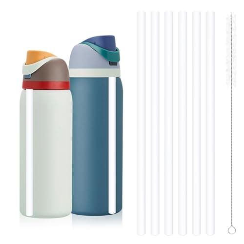 Straw Replacement for Owala Water Bottle 24 oz 32 oz, Reusable Plastic Straws with 1 Cleaner Brush, BPA-free, Dishwasher Safe, Straw Accessories Compatible with Owala Water Bottle