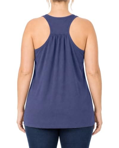 Plus Size Racerback Tank Tops for Women Flowy Triblend (M, Blueprint)