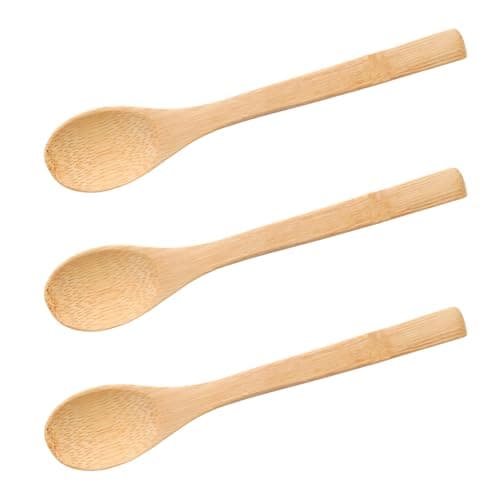 Yinluluna 3Pcs Bamboo Spoon Set, Tiny Spoons for Daily Use, 6.3"