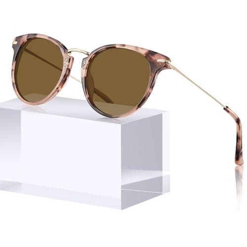 CARFIA Fashion Polarized Sunglasses for Women Hand-crafted Acetate Sunnies CA5012 Pink Tortoise
