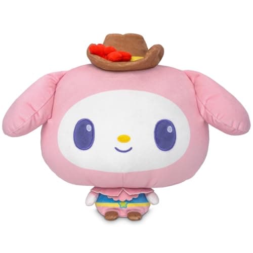 TeeTurtle Cloudheads Cowgirl My Melody Plush - 8-Inch Amazon Exclusive Official Sanrio Stuffed Animal with Embroidered Details - Soft Cuddly Plush Toys for Kids, Teens, and Adults