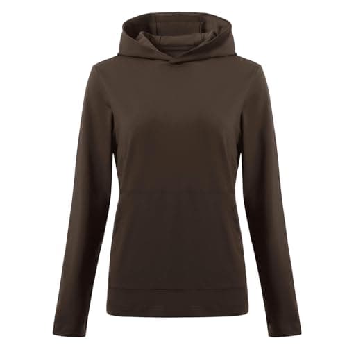 M MAELREG Women's Fashion Hoodies & Sweatshirts Lightweight Dry Fit Breathable Soft Womens Sweatshirt with Pocket Coffee Brown