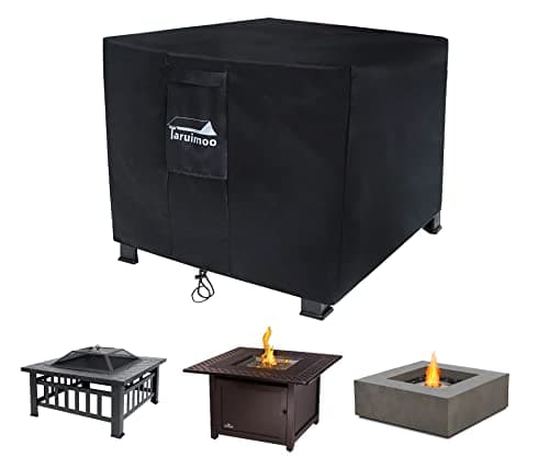 Taruimoo Fire Pit Cover Square Heavy-Duty Outdoor firepit Cover Waterproof and Tear-Resistant Air Vents Fits for 28-32inch fire Pit and Outdoor Fire Table (32”L x 32”W x 24”)