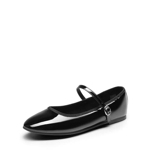 DREAM PAIRS Women's Ballet Flats Mary Jane Shoes, Round Toe Comfortable Dressy Casual Slip-on Work Daily Soft Flat Shoes,Size 7.5,Black-Pat,SDFA2441W