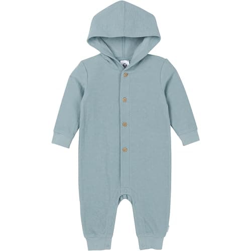 Gerber Baby Boys' Hooded Romper, Blue, 24 Months