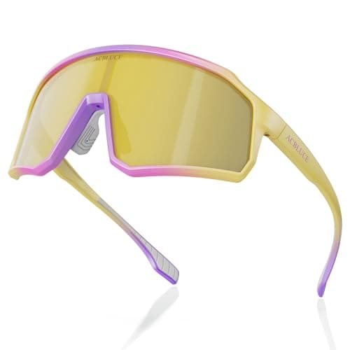 ACBLUCE Girls Sunglasses for Kids Youth Sports Softball Baseball Cycling Running Tennis Teens UV400 Yellow Glasses Age 8-16