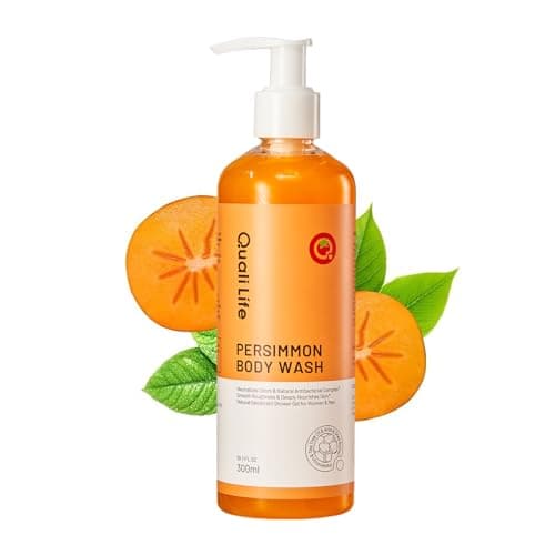 QualiLife Persimmon Body Wash for Old People Smell, Natural Deodorant Bar Soap for Strong Odor Smelly Feet Remove, Deep Cleansing Body Deodorizing for Eliminating Odor, Kids Safe