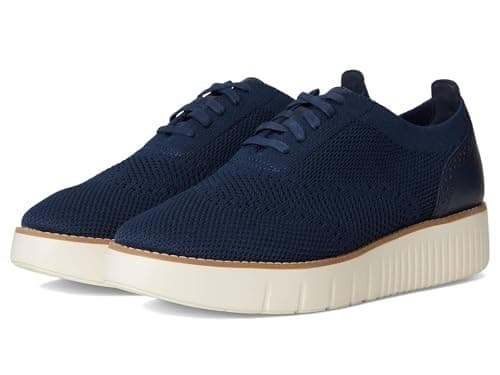 Cole Haan Women's Grand City Platform Stitchlite Oxfords, Navy Knit/Ivory, 9-C US