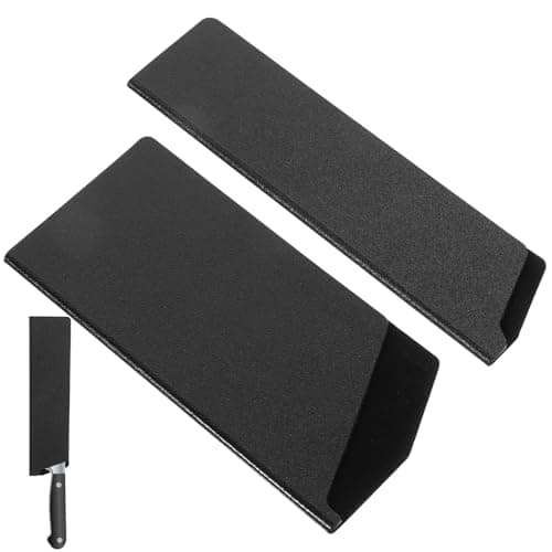 2 PCS Professional Chef Knife Sheath, 8.6" X 1.4" Black ABS Kitchen Knife Guards, 7.5" X 3.5" Wide Knives Covers Protection, Durable Non-scratch Felt Lining Knife Guards for Kitchen