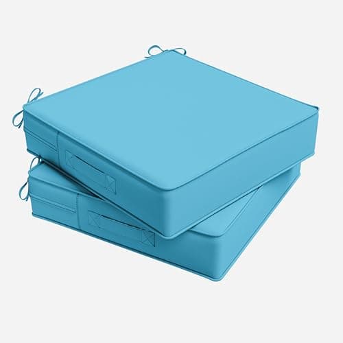 Outdoor Chair Cushions 24x24x5 Inch with Handles and Ties Cushion Set of 2