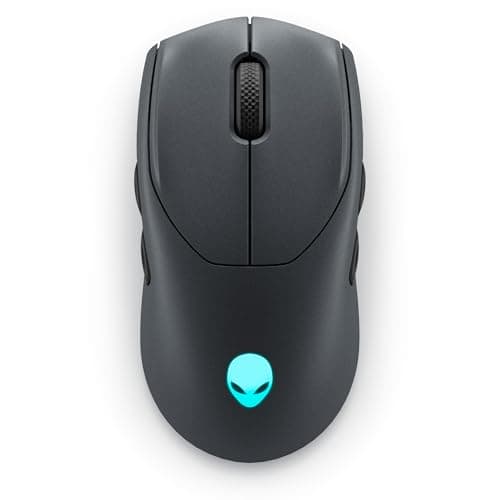 Alienware AW720M Tri-Mode Wireless Gaming Mouse - 2.4GHz Wireless, Bluetooth 5.1, 26,000 DPI, 8-Fully Programmable Buttons, Magnetic Snap Charging Adapter USB-A to USB-C Cable - Dark Side of The Moon
