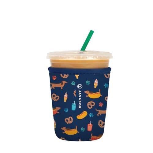 Sok It JavaSok Iced Coffee & Cold Soda Insulated Neoprene Cup Sleeve (Hot Dawgs, Small: 16-20oz)