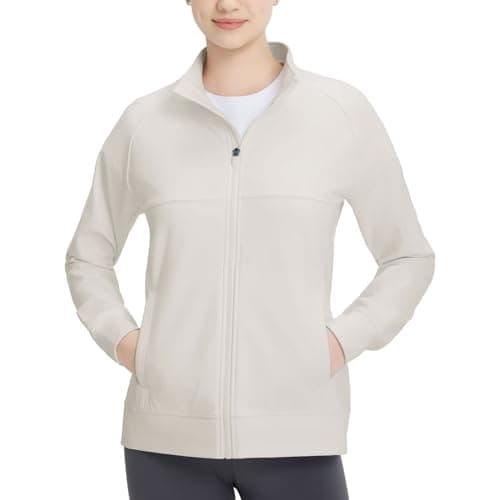M MAELREG Womens Zip Up Fleece Lined Jacket Lightweight Warm Casual Thermal Winter Jackets with Pockets Outdoor