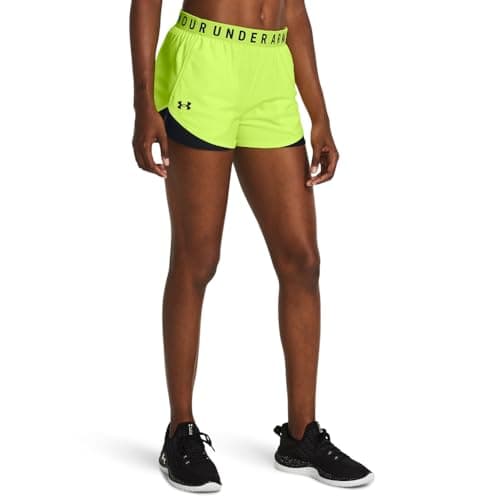 Under Armour Womens Play Up 3.0 Shorts, (731) High-Vis Yellow/Black/Black, X-Small
