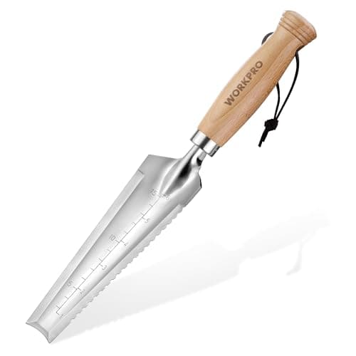 WORKPRO Garden Trowel with Wood Handle, Stainless Steel Narrow Hand Shovel