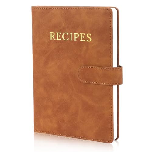JULEASEL Premium Leather Blank Recipe Book to Write In Own Recipes Journal
