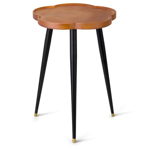 KINNARY Plant Stand Indoor, Wood Plant Table Plant Holder with Raised Design,Heavy Duty Metal Flower Pot Stand, Mid Century Modern Home Decor Small Side End Table（Clr.1-Flower 16" H）