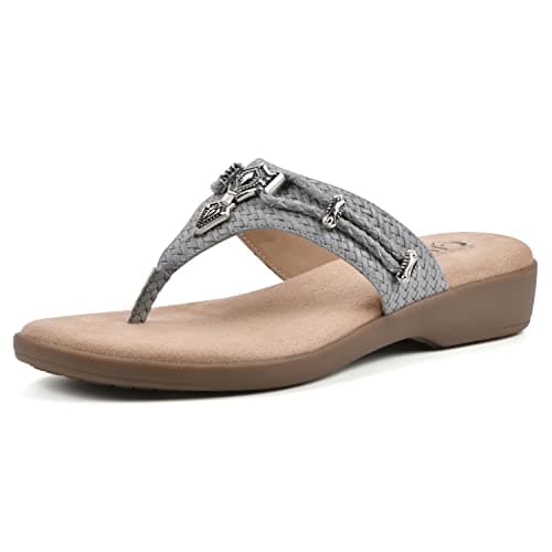 CLIFFS BY WHITE MOUNTAIN Women's Bailee Sandal, Slate Blue/Woven, 7.5 M