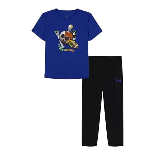 Under Armour Boys' 2-piece Short Sleeve Graphic T-Shirt and Joggers Set, Royal Tech, 5