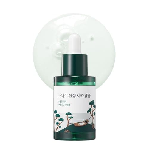 ROUND LAB Pine Calming Cica Ampoule 1.01 Fl Oz, Hydrating and Soothing Serum with Pine Cica and Hyaluronic Acid for Skin Barrier Strengthening, Gentle Exfoliation, and Deep Moisture, Korean Skincare