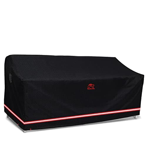Turtle Life Patio Sofa Cover, Outdoor Heavy Duty Durable UV Water Resistant Anti-Fading Loveseat Cover with 2 Upgrade Air Vents and 2 Buckles, Black, 58" W x 32.5" D x 31" H