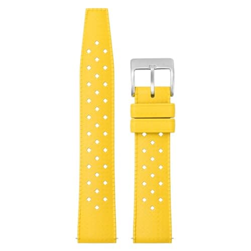 TACTICAL FROG FKM Rubber Watch Strap Fast-Release Tropical Fluororubber 20mm Rubber Watch Band, Soft Breathable Universal Replacement for Men Women Stainless Steel Buckle