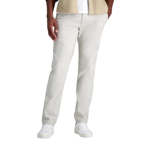 Haggar Mens Life Khaki Straight Fit Stretch Flex Pant
