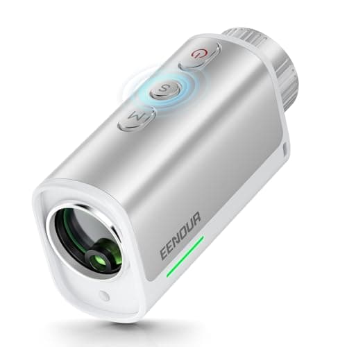EENOUR Golf Range Finder with Slope, 1200 Yards Golf Laser Rangefinder,Compact RangeFinder Golf with Pole Lock Vibration,7X Magnification,23MM Large Objective Lens,Rechargeable IP54 Waterproof(White)